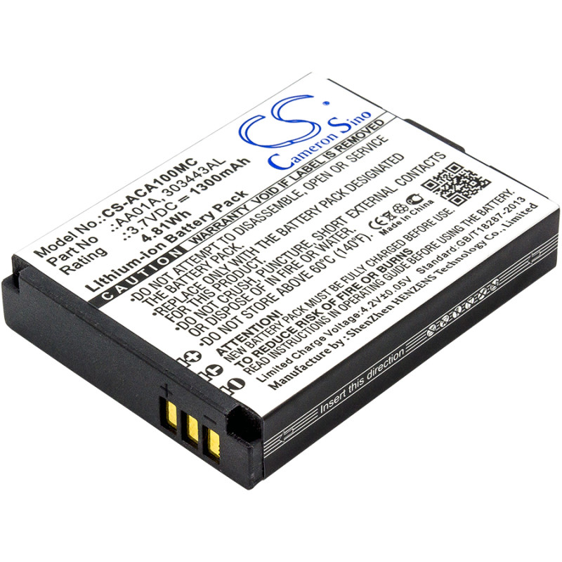ACTIVEON LX / AA01A 1300mAh 4.81Wh Li-Ion 3.7V (Cameron Sino)