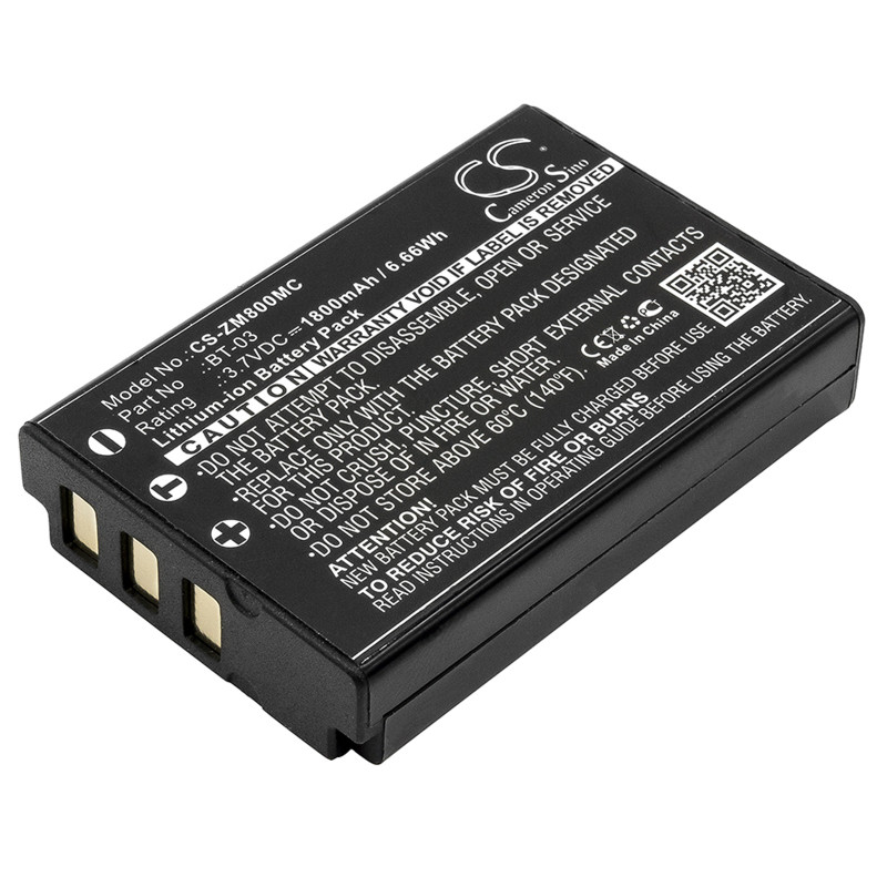 Zoom Q8 Recorder / BT-03 1800mAh 6.66Wh Li-Ion 3.7V (Cameron Sino)