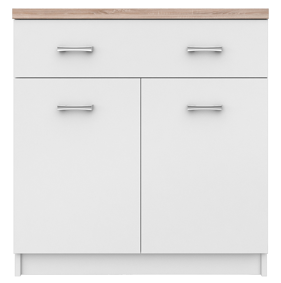 Biała komoda z szufladą i półkami 80 cm L3-W91