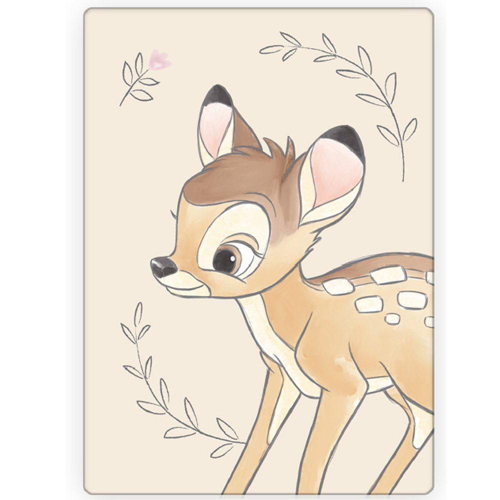 Kocyk dla dziecka KOC polarowy dziecięcy 100x140 Jelonek Bambi Disney beż