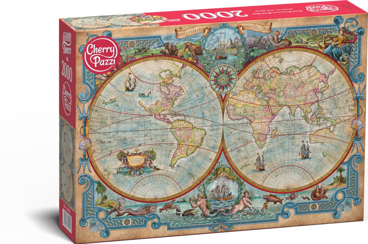 PUZZLE CHERRYPAZZI GREAT DISCOVERIES WORLD MAP 2000 el.