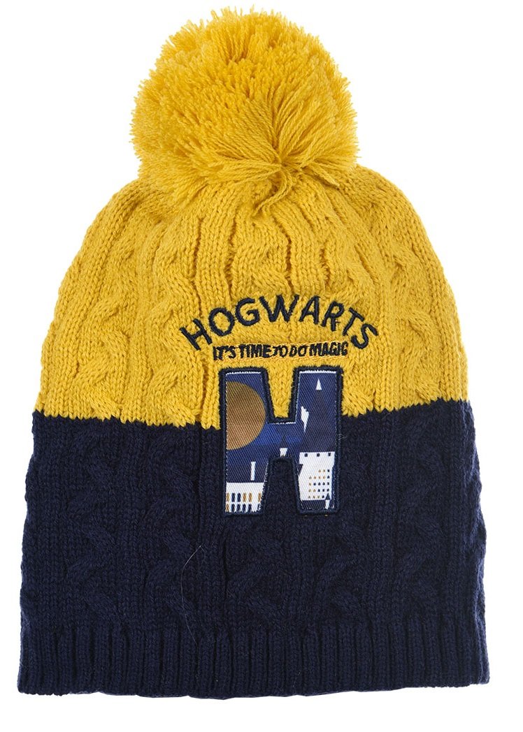 Granatowo - żółta czapka dla chłopca Harry Potter rozmiar 54 cm
