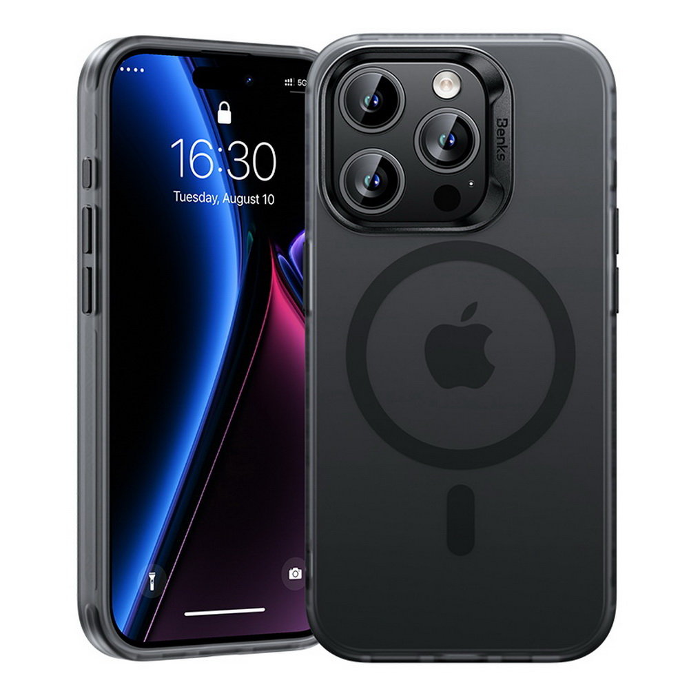 Benks Lucid Armor etui matowe magnetyczne MagSafe iPhone 15 Pro (Czarny)