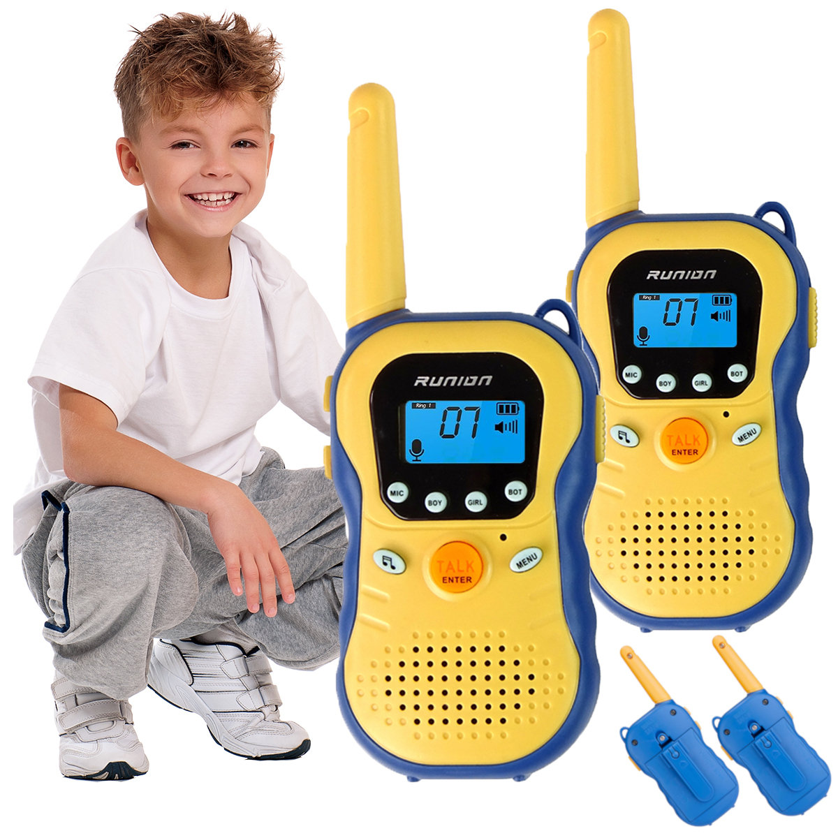 Walkie Talkie Krótkofalówki Duży Zasięg 3Km Lcd Zestaw Dla Dziecka Prezent U791