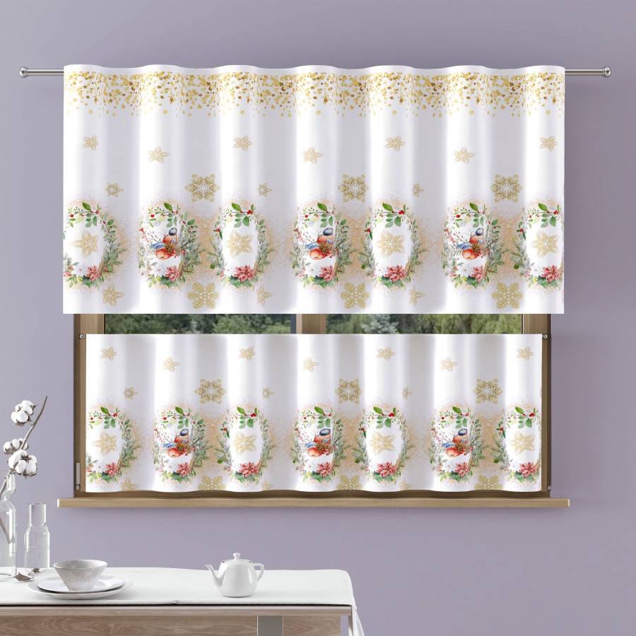 Zazdrostki Woalowe Druk Święta Złoto 150 X 70 [Cm]