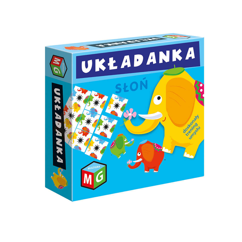 Gra mini układanka łamigłówka logiczna SŁOŃ 9 el