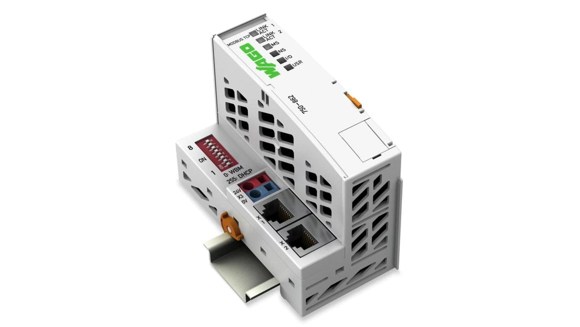 WAGO Sterownik Modbus TCP 4 generacja 2 x ETHERNET ECO jasnoszary Sterownik Modbus TCP 4 generacja 2 x ETHERNET ECO jasnosz 750-862