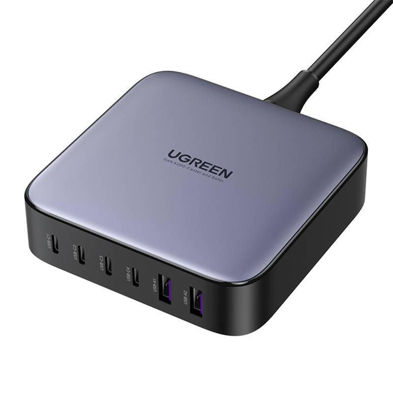 Zdjęcia - Ładowarka Ugreen  sieciowa  CD271 2xUSB-A, 4xUSB-C, GaN, 200W  (czarny)