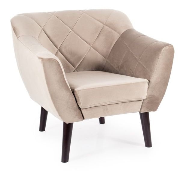 Fotel Karo 1 Velvet Wenge / Bluvel 40 Beżowy