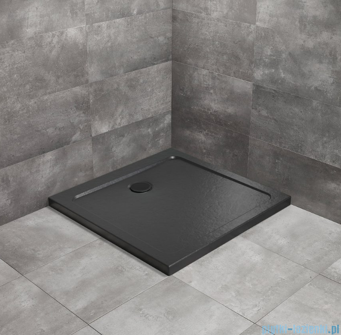 Radaway Doros C Stone brodzik kwadratowy 80x80x4,5 czarny SDRC8080-01-54S