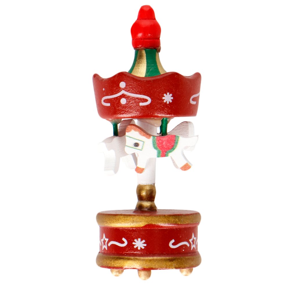 DEKORACJA DO ZAWIESZENIA, KARUZELA, DREWNO, 8CM, PUDEŁKO PVC