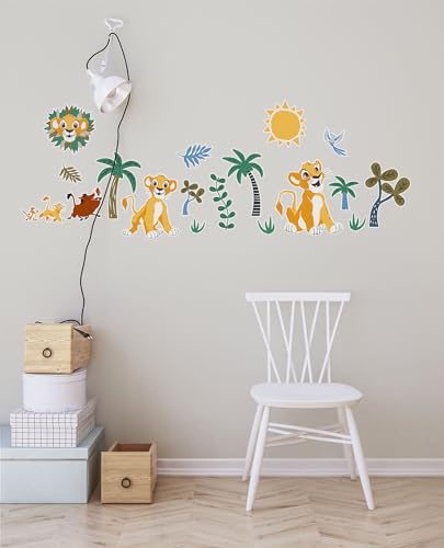 Disney tatuaż ścienny - Lion King Faraway Oasis - rozmiar 50 x 70 cm, 2 arkusze - pokój dziecięcy, naklejka ścienna, naklejka ścienna