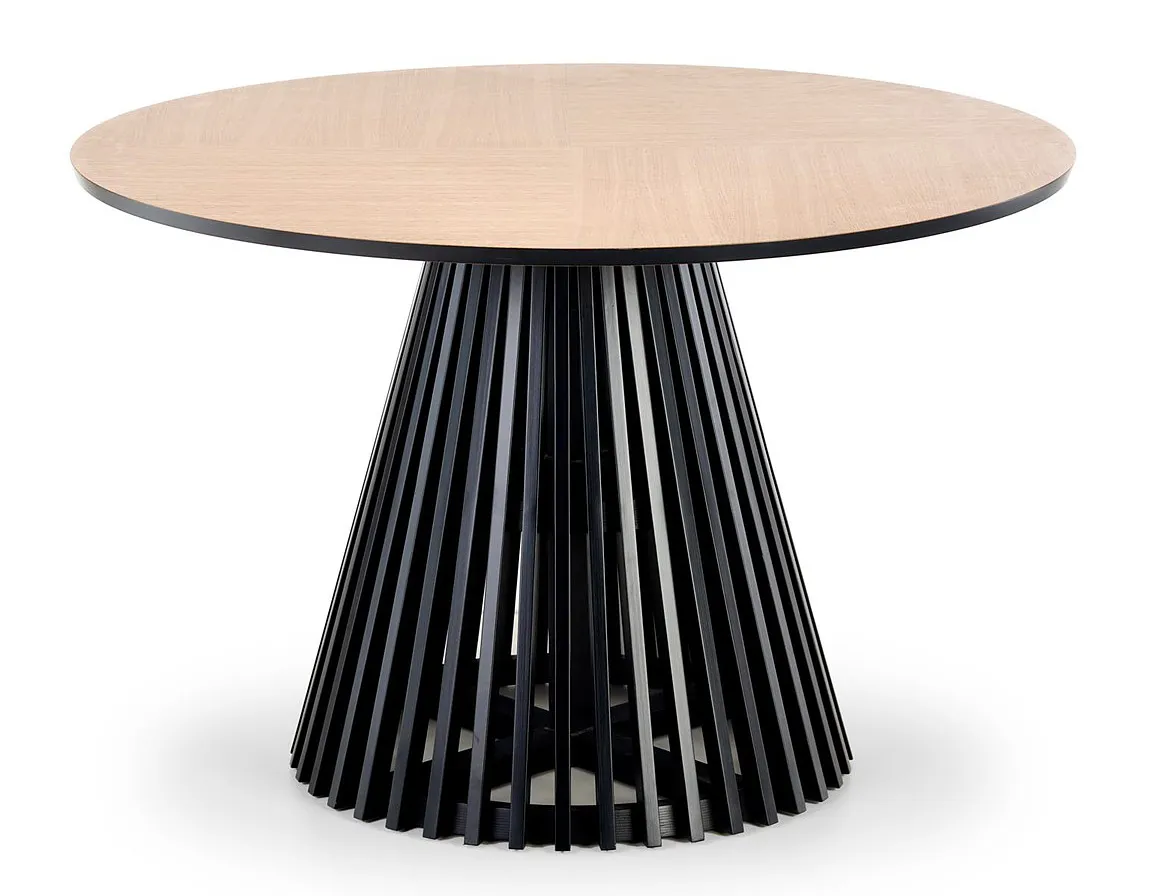 Okrągły nowoczesny stół na czarnej podstawie S3-H71