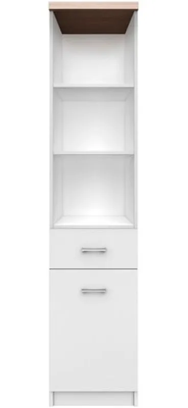 Wysoki Regał Biały Słupek Z Szufladą B8-B32