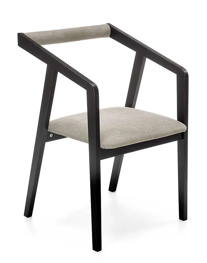 Czarno-szare krzesło tapicerowane vintage H9-F11