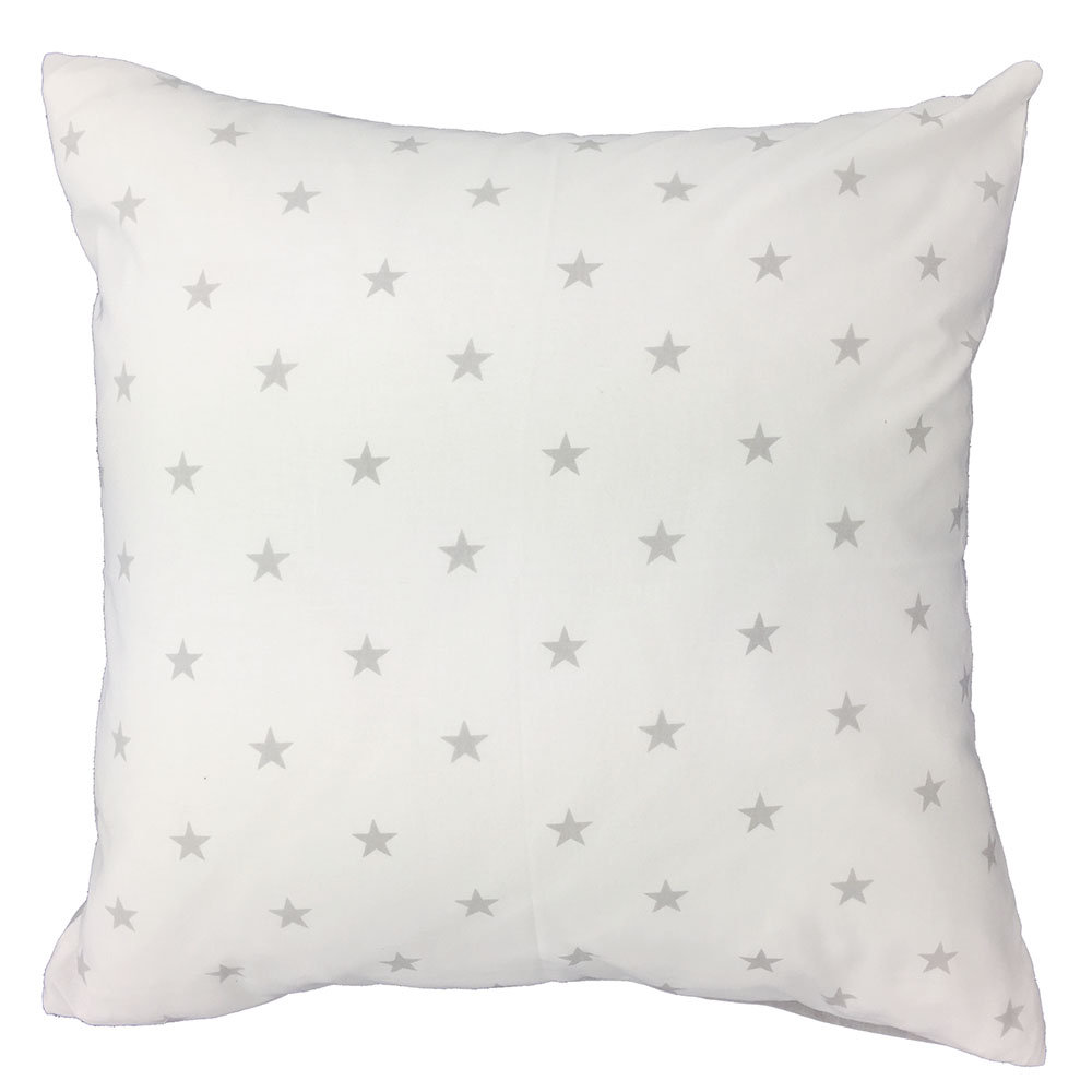 Poszewka 50x50 R009 szara biała gwiazdki grochy 126N 45N