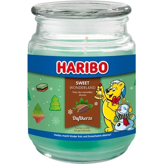 Świąteczna świeca zapachowa w szkle Haribo 510 g - Sweet Wonderland