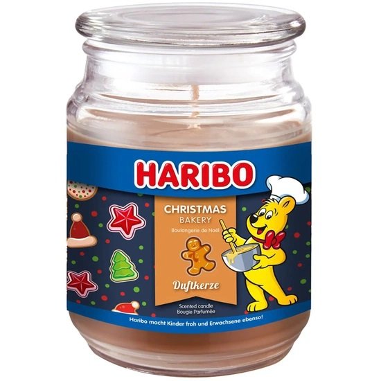 Świąteczna świeca zapachowa w szkle Haribo 510 g - Christmas Bakery