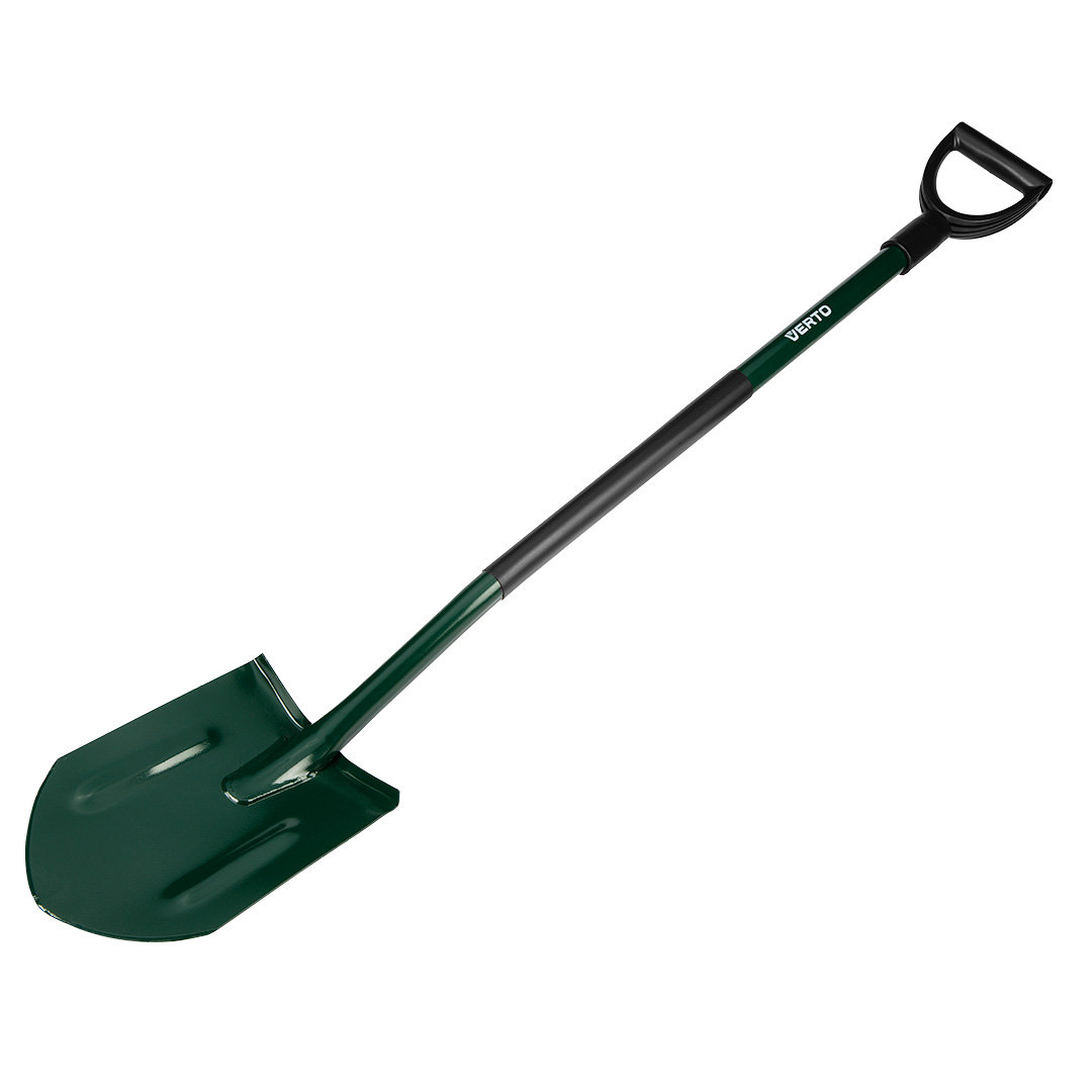 Szpadel ostry łopata metalowy trzonek, plastikowy uchwyt, VERTO 15G010-1