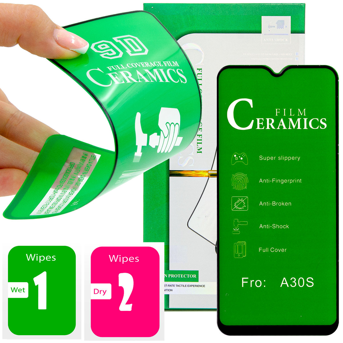 Folia Ochronna Do Samsung Galaxy A30S Szkło Pełne Na Cały Ekran 5D 9H Flexy