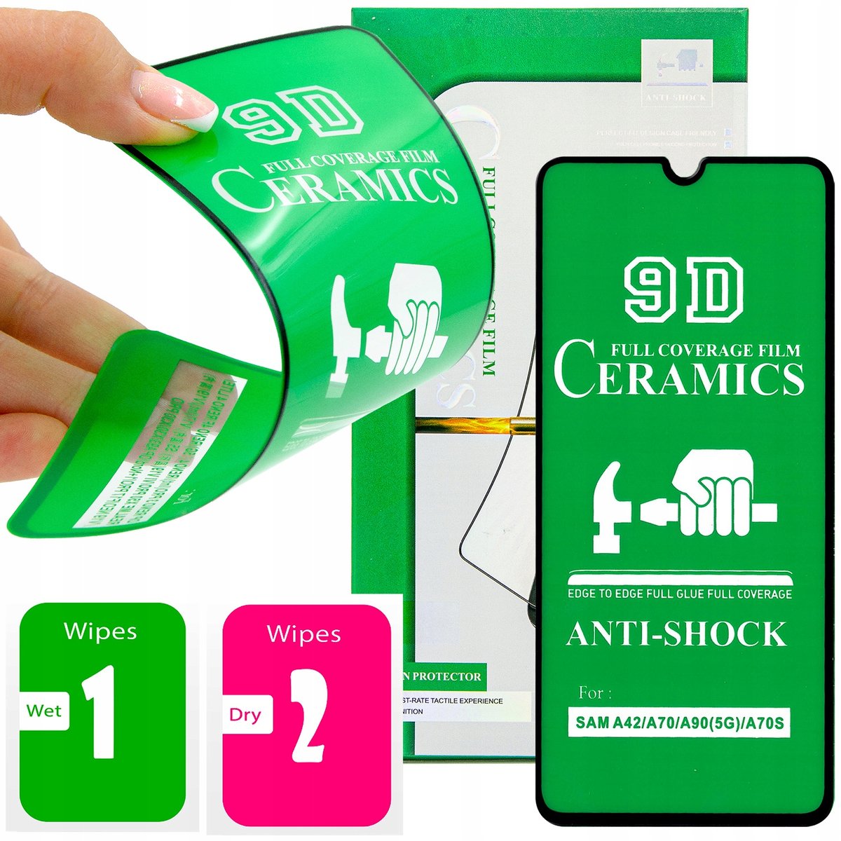 Folia Ochronna Do Samsung Galaxy A42 / A42 5G Szkło Pełne Na Cały Ekran 5D