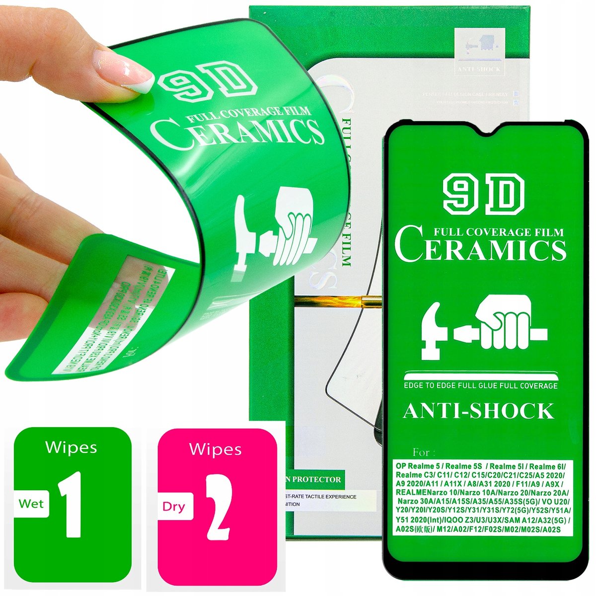 Folia Ochronna Do Samsung Galaxy A12 Szkło Pełne Na Cały Ekran 5D 9H Flexy