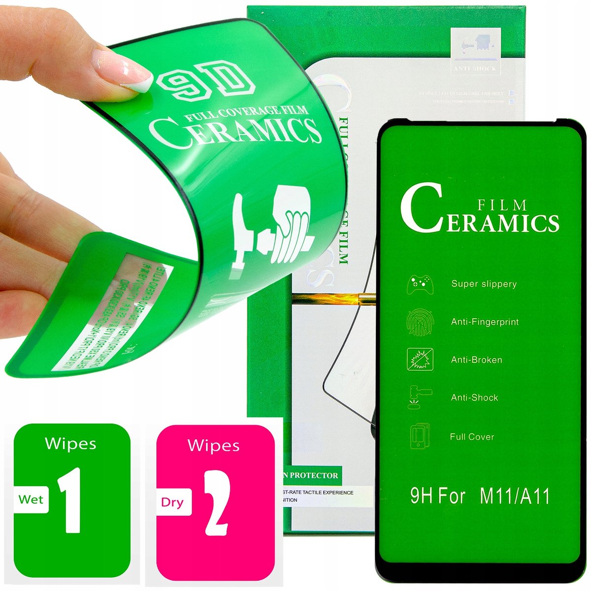 Folia Ochronna Do Samsung Galaxy A11 Szkło Pełne Na Cały Ekran 5D 9H Flexy