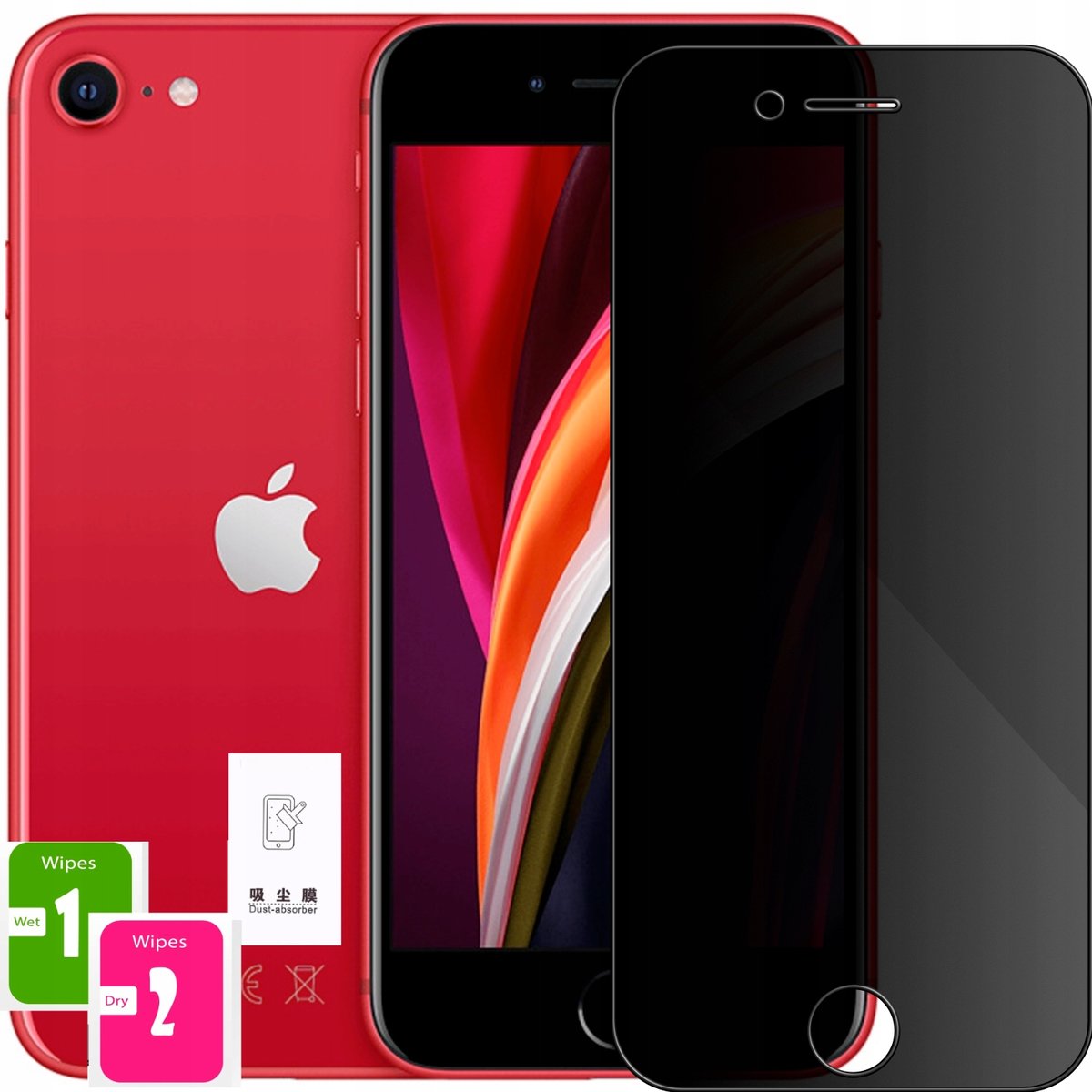 Szkło Hartowane Do Iphone 7/8/Se2/Se3 Antyszpiegowskie Anti-Spy Folia 2.5D