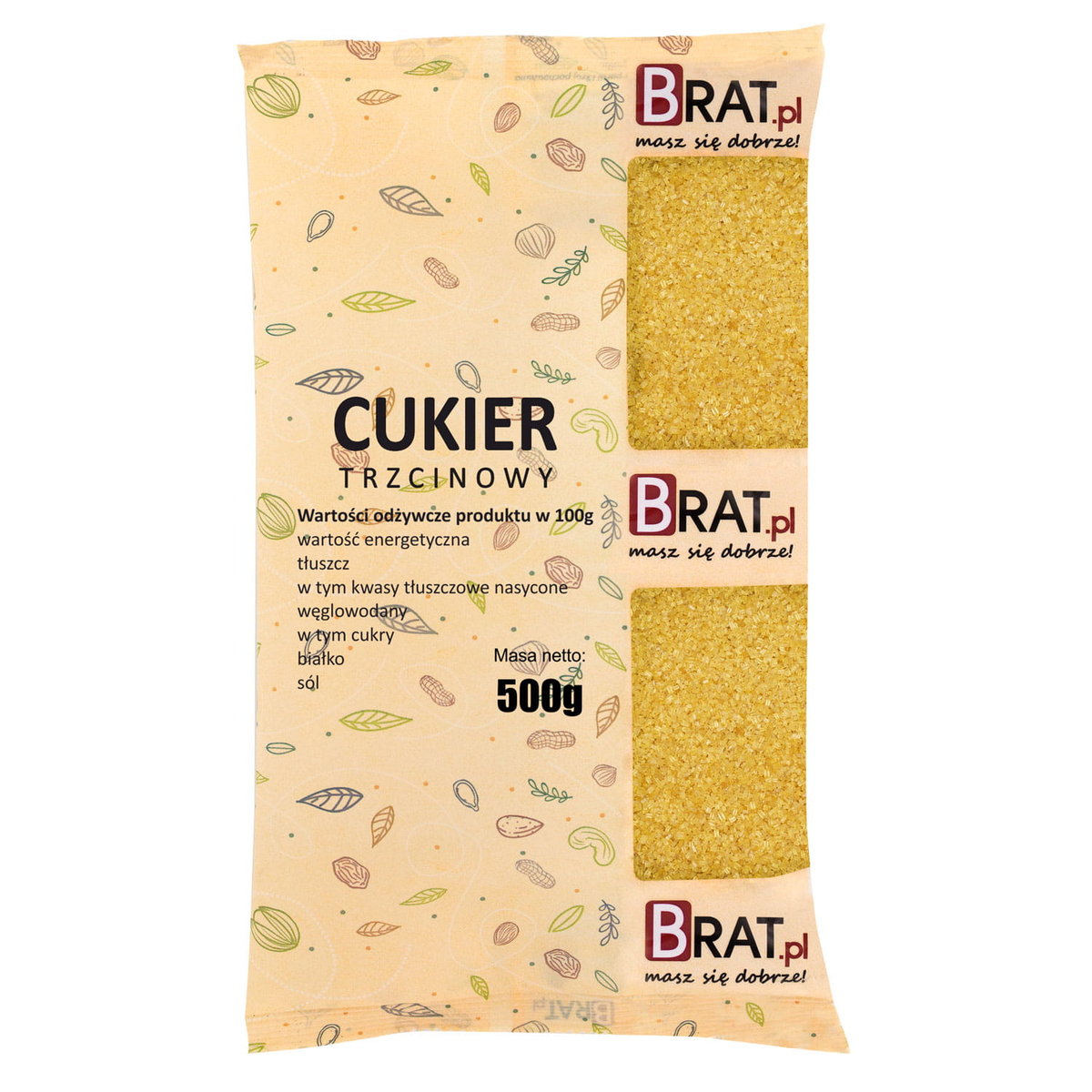 Cukier trzcinowy 500g Wysoka JAKOŚĆ Produkt NATURALNY