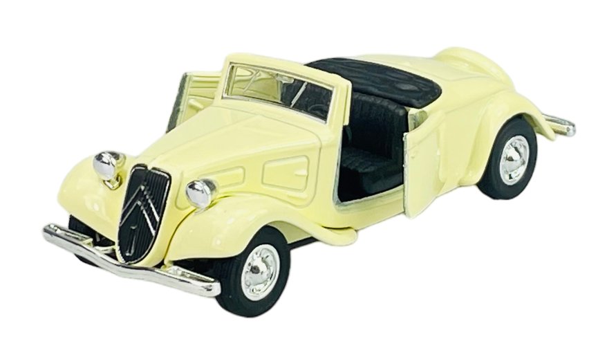 Welly Old Timer 1939 Citroen 11B Traction Avant Cabrio Bez Dachu Beżowy 1:34 Samochód Nowy Metalowy Model