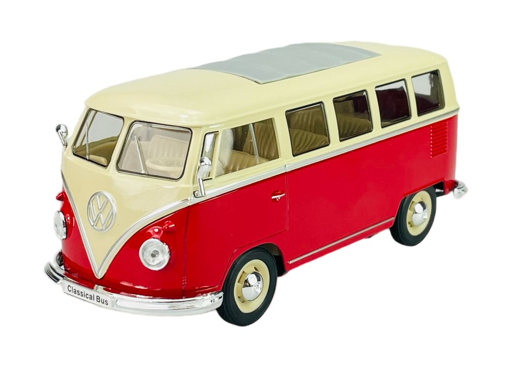 Welly 1963 Vw Volkswagen T1 Bus Czerwony 1:24 Samochów Nowy Metalowy Model