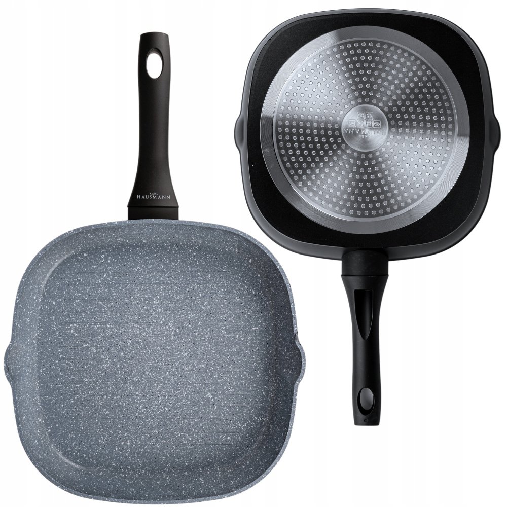 Patelnia Grillowa Patelnia Indukcja Gaz Granitowa 28 Cm Z Powłoką Greblon