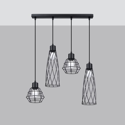 Suba lampa wisząca 4xE27 czarna SL.1167