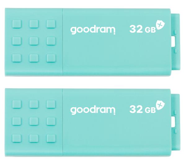 GoodRam UME3 CARE Dwupak 2x32GB USB 3.2 Zielony UME3-0320CRR11-2P