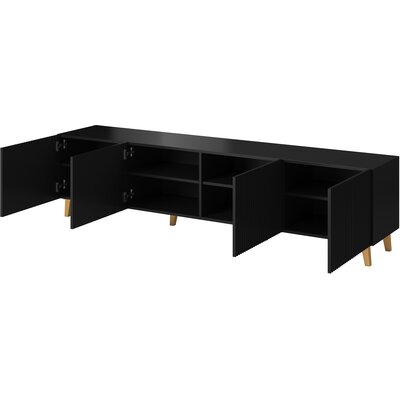 Szafka RTV PAFOS 200x40x52 czarny mat