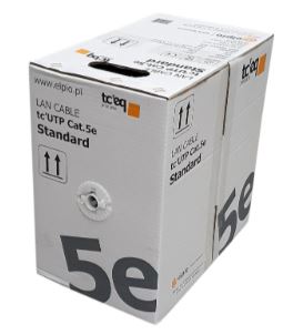 Kabel teleinformatyczny kategoria 5e tcUTP U/UTP 4x2x0,5mm Cu, szpula 305m; 26435, ELPIO