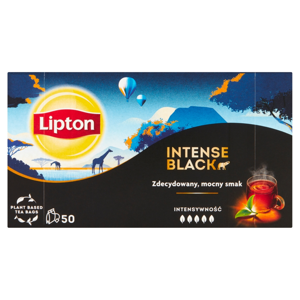 Lipton - Herbata czarna Intense Black 50 torebek