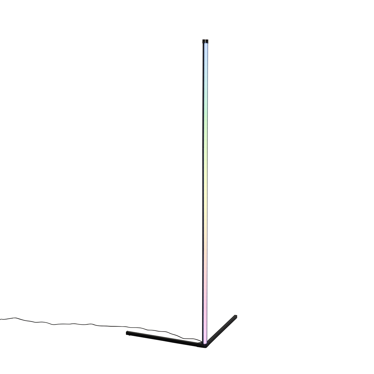 QAZQA Czarna lampa podłogowa z diodą LED RGB i pilotem - Carla