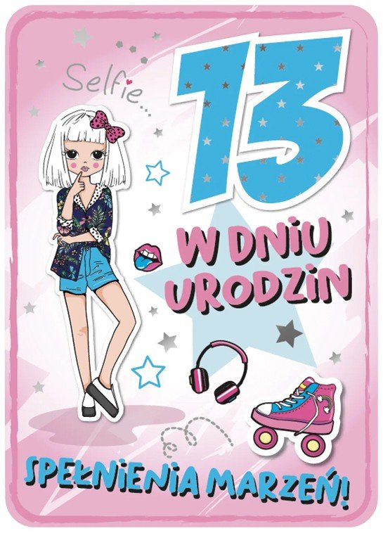 Kartka na 13 urodziny dla dziewczyny GM750