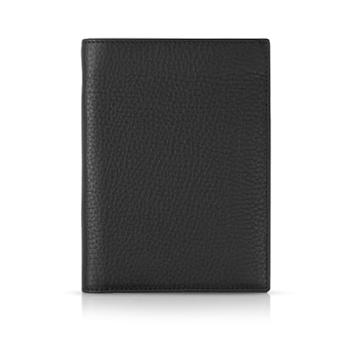 Womo Portfel Vert z uchwytem na monety. Naturalne cielęciny. Czarny, Akcesoria podróżne - Etui na paszport Męski, 14 x 10,5 x 2 cm, Czarny, 14 x 10,5 x 2 cm