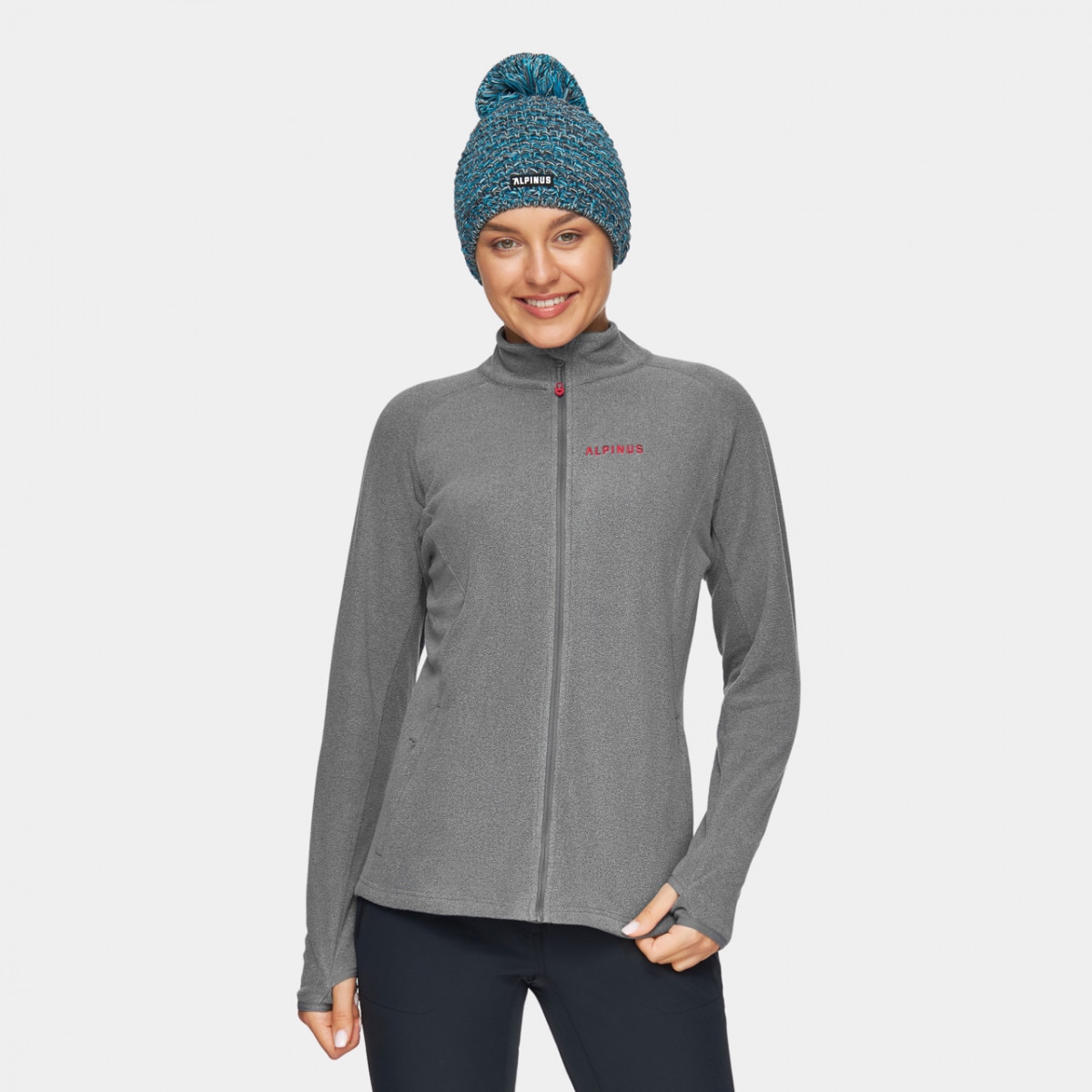Damski polar rozpinany bez kaptura Alpinus Lucania - szary - ALPINUS