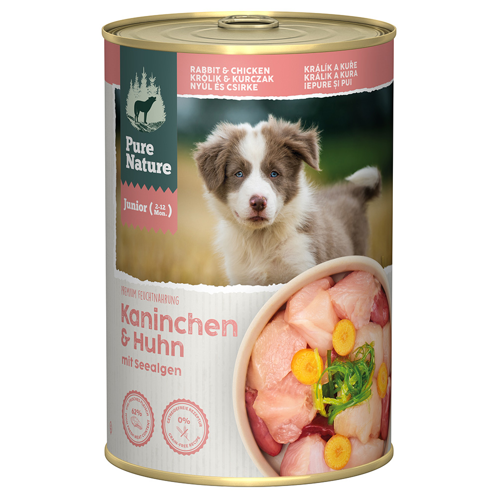 Pure Nature Junior, królik i kurczak - 12 x 400 g