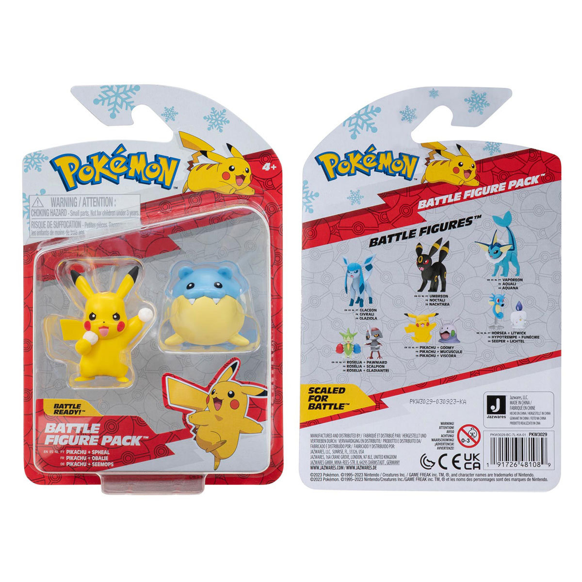 Pokemon Figurki Świąteczne (Pikachu + Spheal)