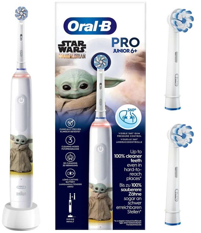 SZCZOTECZKA ELEKTRYCZNA DLA DZIECI ORAL-B JUNIOR STAR WARS GROGU