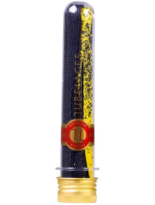 sznurowadła TUBELACES - GOLD FLAT SPLATTER YELLOW/BLACK (130 cm)