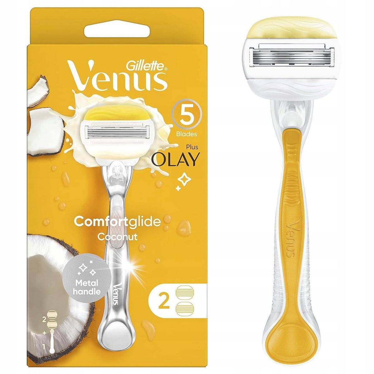 Gillette Venus Olay, Maszynka Rączka + 2 Wkłady Ostrza