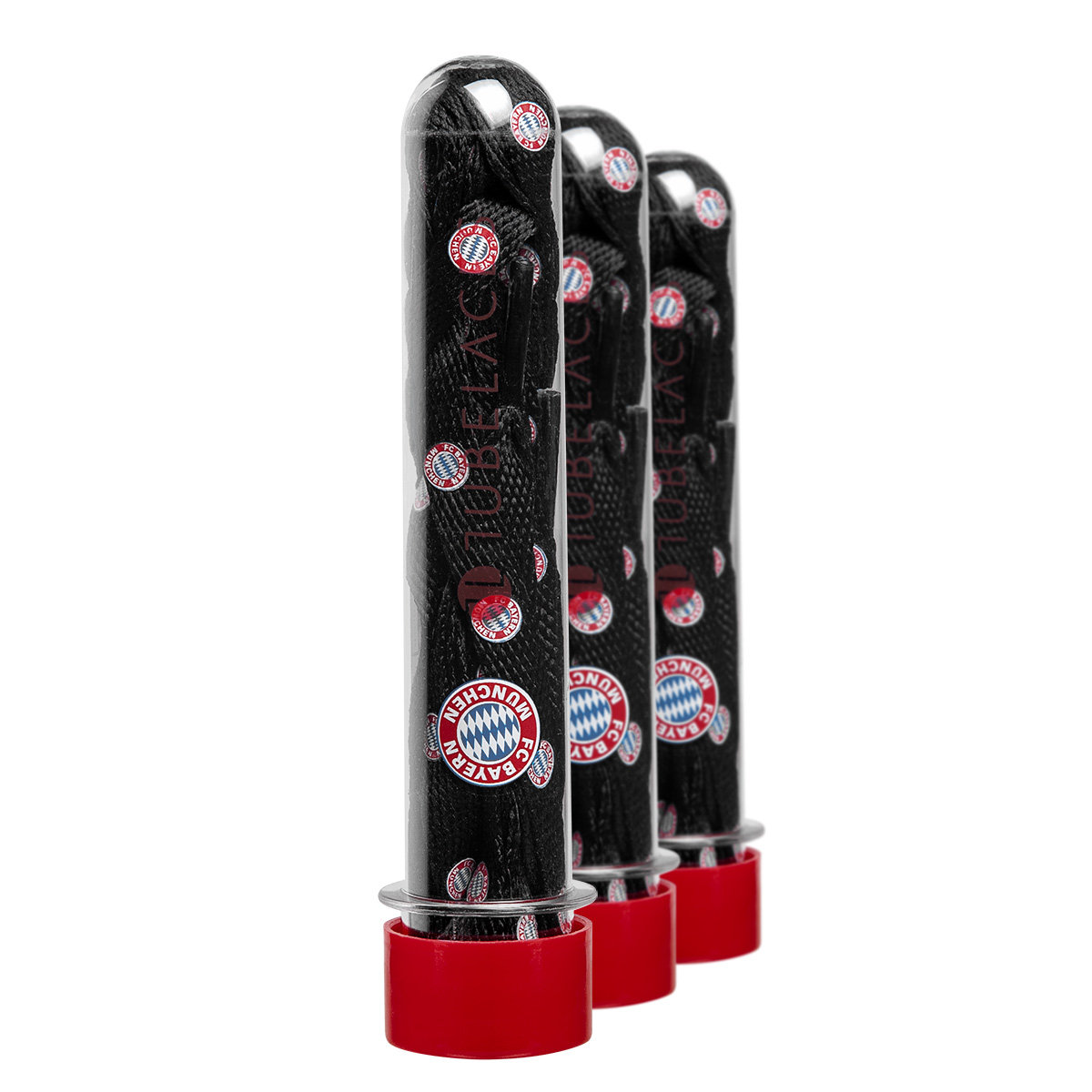 sznurowadła TUBELACES - FC BAYERN LOGO/BLACK (120 cm)