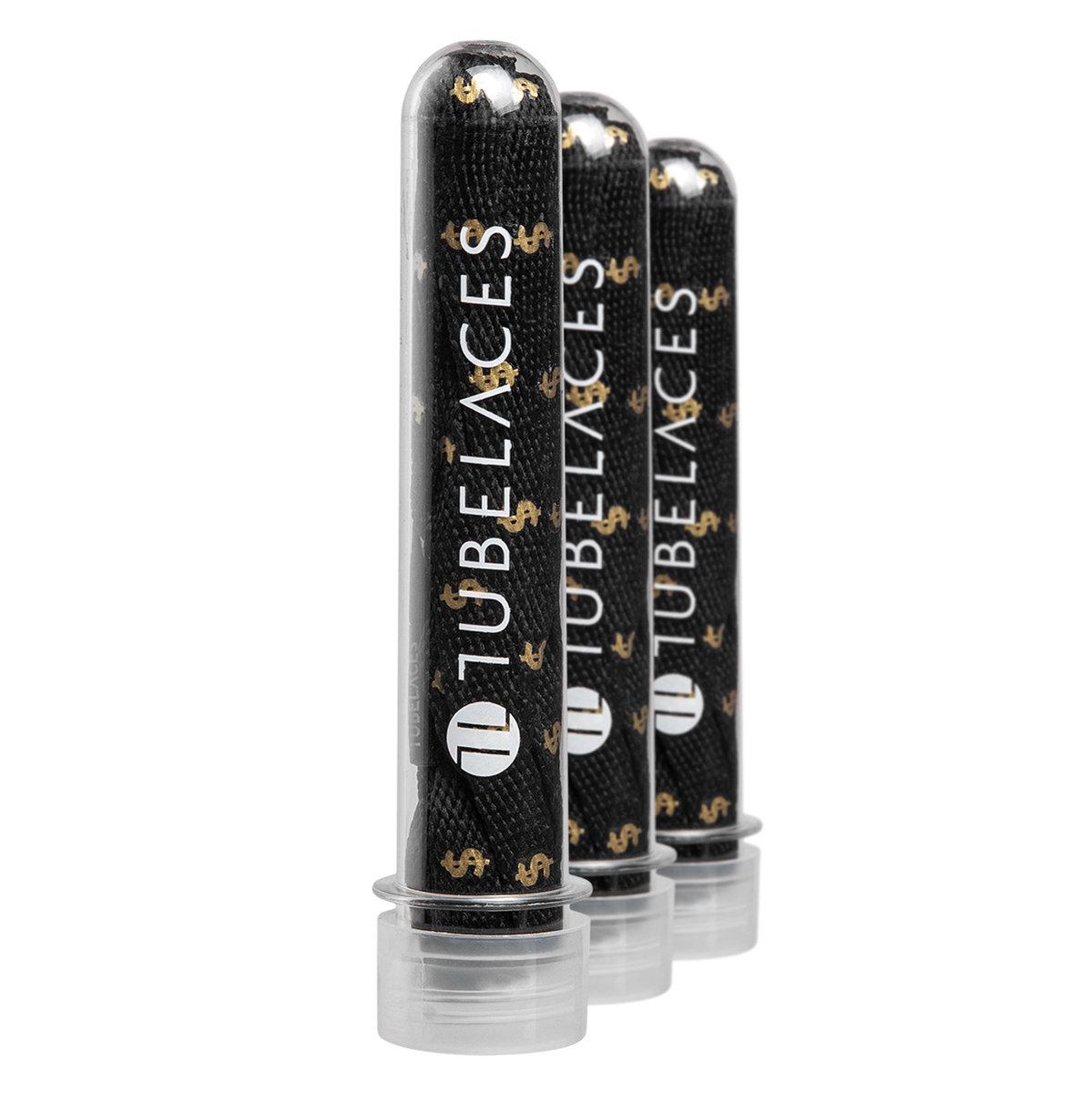 sznurowadła TUBELACES - DOLLARS/BLACK (130 cm)