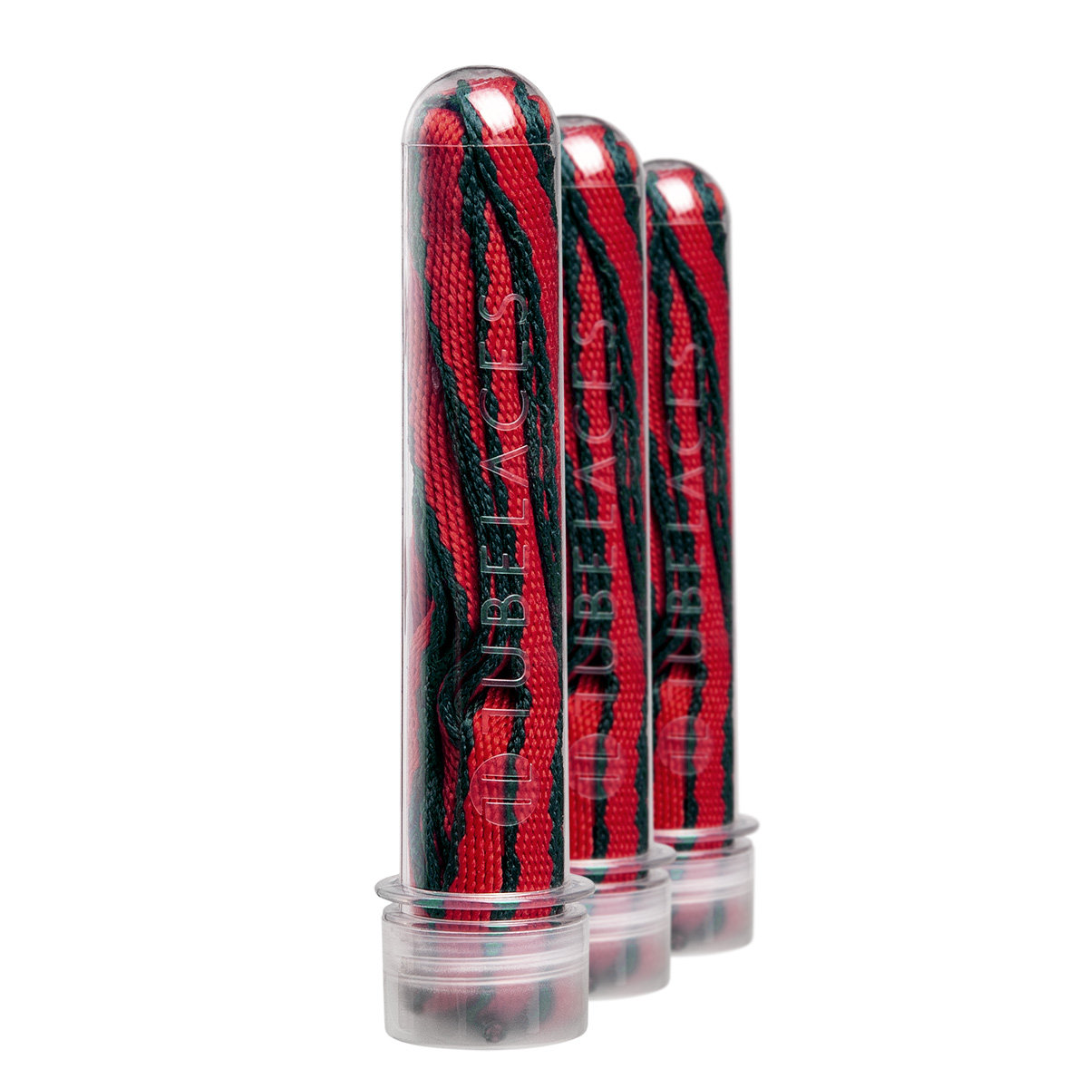 sznurowadła TUBELACES - RED/GREEN (130 cm)