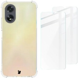Bizon Etui + 2x szkło Case Clear Pack do Oppo A38 4G, przezroczyste